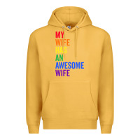 Mustard my wife has an awesome wife funny lesbian wedding gift t shirt Premium Hoodie - linhVisuals