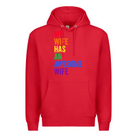 Red my wife has an awesome wife funny lesbian wedding gift t shirt Premium Hoodie - linhVisuals