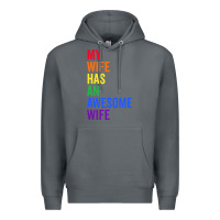 Rock my wife has an awesome wife funny lesbian wedding gift t shirt Premium Hoodie - linhVisuals
