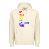 Sandshell my wife has an awesome wife funny lesbian wedding gift t shirt Premium Hoodie - linhVisuals