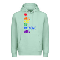Seafoam my wife has an awesome wife funny lesbian wedding gift t shirt Premium Hoodie - linhVisuals
