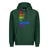 Sports Green my wife has an awesome wife funny lesbian wedding gift t shirt Premium Hoodie - linhVisuals