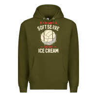 Army Green funny volleyball if you want a soft serve volleyball t shirt Premium Hoodie - linhVisuals