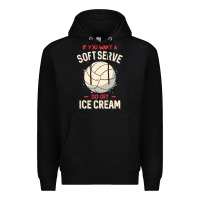Black funny volleyball if you want a soft serve volleyball t shirt Premium Hoodie - linhVisuals