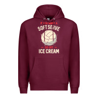 Burgundy funny volleyball if you want a soft serve volleyball t shirt Premium Hoodie - linhVisuals