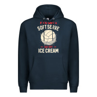 Navy funny volleyball if you want a soft serve volleyball t shirt Premium Hoodie - linhVisuals