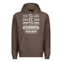 Coffee i am a lucky daughter i have a crazy dad grumpy old man t shirt Premium Hoodie - linhVisuals