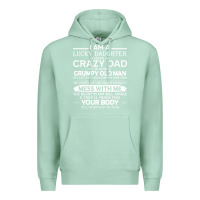 Seafoam i am a lucky daughter i have a crazy dad grumpy old man t shirt Premium Hoodie - linhVisuals