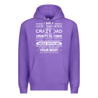 Purple i am a lucky daughter i have a crazy dad grumpy old man t shirt Premium Hoodie - linhVisuals