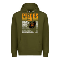 Army Green pisces facts t shirt pisces birthday gifts Premium Hoodie - linhVisuals
