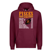 Burgundy pisces facts t shirt pisces birthday gifts Premium Hoodie - linhVisuals