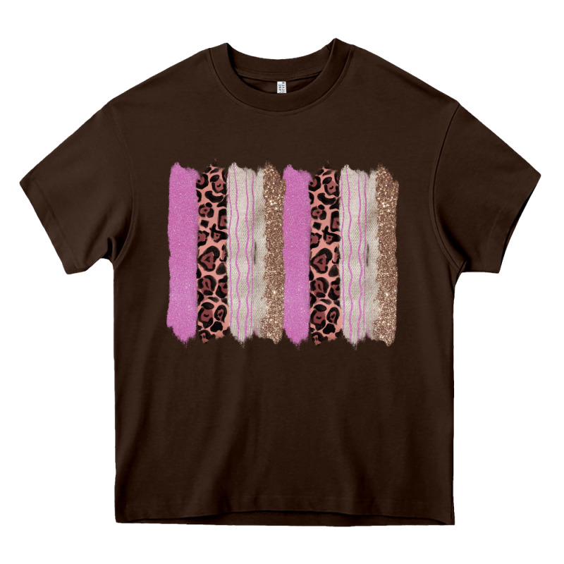 Pink Glitter Leopard Brushstroke Background Heavy Core Tee by RanaPortraitStore | Teevron
