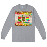Heather Grey hello summer ice coffee Long Sleeve Tee - Artiststas