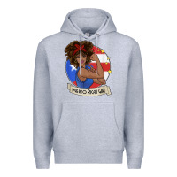 Heather Grey puerto rican girl strong t shirt puerto rico pride boricua Premium Hoodie - linhVisuals