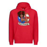 Red puerto rican girl strong t shirt puerto rico pride boricua Premium Hoodie - linhVisuals
