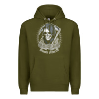 Army Green santa muerte female deity mexican satanic dead sugar skull tank top Premium Hoodie - linhVisuals