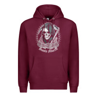 Burgundy santa muerte female deity mexican satanic dead sugar skull tank top Premium Hoodie - linhVisuals