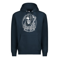 Navy santa muerte female deity mexican satanic dead sugar skull tank top Premium Hoodie - linhVisuals