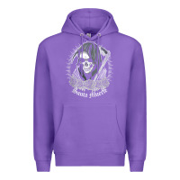 Purple santa muerte female deity mexican satanic dead sugar skull tank top Premium Hoodie - linhVisuals