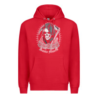 Red santa muerte female deity mexican satanic dead sugar skull tank top Premium Hoodie - linhVisuals