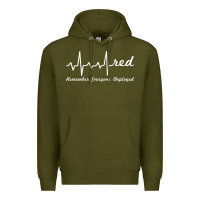 Army Green red friday military remember everyone deployed heartbeat t shirt Premium Hoodie - linhVisuals