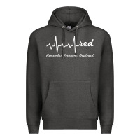 Charcoal Heather red friday military remember everyone deployed heartbeat t shirt Premium Hoodie - linhVisuals