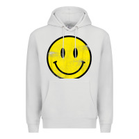 Dove Grey vintage retro happy smiley face 80's 90's aesthetic t shirt Premium Hoodie - linhVisuals