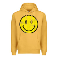 Mustard vintage retro happy smiley face 80's 90's aesthetic t shirt Premium Hoodie - linhVisuals