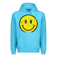 Ocean Blue vintage retro happy smiley face 80's 90's aesthetic t shirt Premium Hoodie - linhVisuals