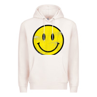 Pale Pink vintage retro happy smiley face 80's 90's aesthetic t shirt Premium Hoodie - linhVisuals