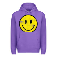 Purple vintage retro happy smiley face 80's 90's aesthetic t shirt Premium Hoodie - linhVisuals