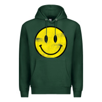 Sports Green vintage retro happy smiley face 80's 90's aesthetic t shirt Premium Hoodie - linhVisuals