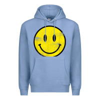 Colony Blue vintage retro happy smiley face 80's 90's aesthetic t shirt Premium Hoodie - linhVisuals