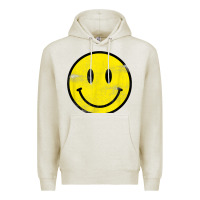 Oatmeal Heather vintage retro happy smiley face 80's 90's aesthetic t shirt Premium Hoodie - linhVisuals
