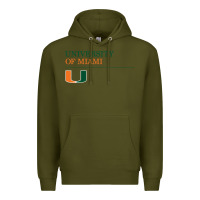 Army Green The university of miami Premium Hoodie - linhVisuals