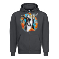 Smoke Daisy Goat With Background Zipper Hoodie - RanaPortraitStore