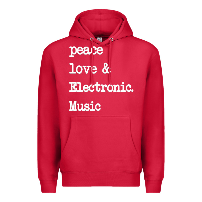 Peace Love & Electronic Music  Edm Techno T Shirt Premium Hoodie by linhVisuals | Teevron