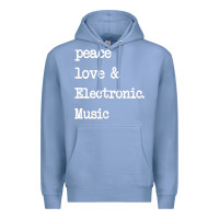 Colony Blue peace love & electronic music  edm techno t shirt Premium Hoodie - linhVisuals