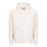 Pale Pink peace love & electronic music  edm techno t shirt Premium Hoodie - linhVisuals
