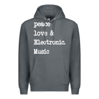 Rock peace love & electronic music  edm techno t shirt Premium Hoodie - linhVisuals
