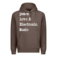 Coffee peace love & electronic music  edm techno t shirt Premium Hoodie - linhVisuals
