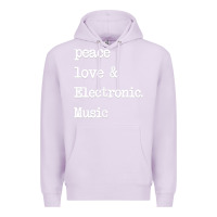 Lilac peace love & electronic music  edm techno t shirt Premium Hoodie - linhVisuals