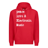 Peace Love & Electronic Music  Edm Techno T Shirt Premium Hoodie | Teevron