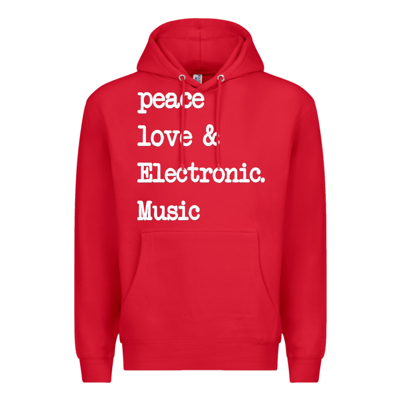 Peace Love & Electronic Music  Edm Techno T Shirt Premium Hoodie by linhVisuals | Teevron