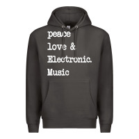 Smoke peace love & electronic music  edm techno t shirt Premium Hoodie - linhVisuals