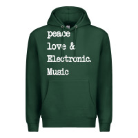 Sports Green peace love & electronic music  edm techno t shirt Premium Hoodie - linhVisuals