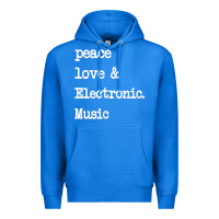 True Royal peace love & electronic music  edm techno t shirt Premium Hoodie - linhVisuals