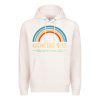 Pale Pink genesis 913 god's promise faithfully rainbow bible verse t shirt Premium Hoodie - linhVisuals