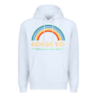 White genesis 913 god's promise faithfully rainbow bible verse t shirt Premium Hoodie - linhVisuals