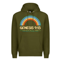 Genesis 913 God's Promise Faithfully Rainbow Bible Verse T Shirt Premium Hoodie | Teevron